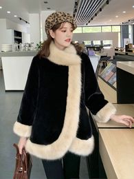 Herfst winter Nieuwe vrouwen stand kraag warme verdikking faux vossenbont mode poncho tops jas plus size SMLXLXXL3XL