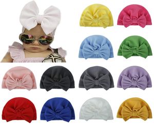 2020 Baby Cotton mélange bandeau Band Bow Turban Hat Hat Hair Band for Children Girls Elastic Headwrap Children Turban Caps9855602