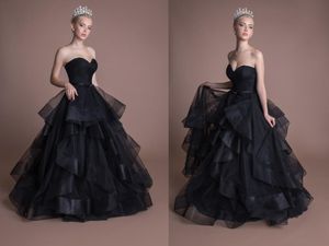 Vestido De novia gótico negro 2020, falda con volantes y escote corazón, sin tirantes, no blanco, vestidos De novia góticos, hecho a medida, bata De Novias