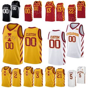 Iowa State Cyclones College 21 Osun Osunniyi Jersey Basketball 5 Aljaz Kunc 3 Tamin Lipsey 13 Jaren Holmes 22 Gabe Kalscheur 2 Caleb Grill Couture NCAA Hommes Enfants Femmes