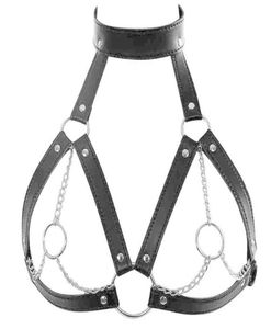 Harnais de corps à collier fétichiste BDSM, jouets produits pour adultes pour Couples, ceinture de Bondage sexuel, chaîne, seins d'esclave, femme 1001125, 2020