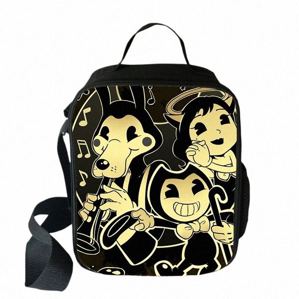 2020 Bendy et la machine à encre plus cool sac à lunch Carto Girls Portable Thermal Food Picnic Sacs pour les écoliers Boîte à lunch pour garçons D4N8 #