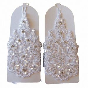 2020 gants de mariage les plus vendus gants de mariée gants de dentelle pour enfants doigts femmes dentelle blanche / rouge X4YC #