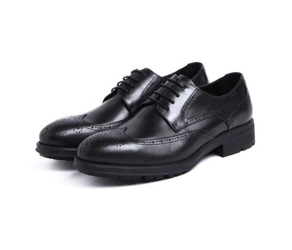 Noir gris rouge hommes chaussures travail porter Style bout rond semelle souple peau de vache mariage mode Oxfords Homme