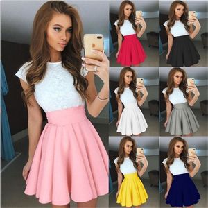 2020 Zwart geplooide rok Sexy Mini Tule High Taille Tutu Koreaanse stijl Vrouwen roze solide LJ200820