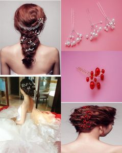 2020 Bling Accesorios para el cabello nupcial Flores Beads Bride Hair Pear Pins Vestidos de boda de peine Joyas para mujeres Encantadora HE9744410