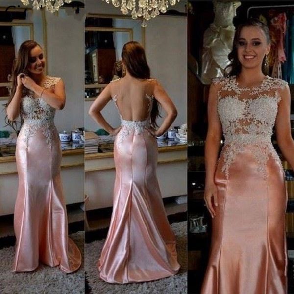 2020 erröten rosa weiß Mantel Trauzeugin Kleid Brautjungfern Kleider Spitze Juwel Open Back Applikation Partykleid afrikanische Hochzeitskleider