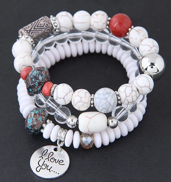 2020 Bohemia Bracelets pour femmes Bracelets en pierre de gelée bracelets Bangles Love Pulseras Bracelet élastique de style ethnique Femme3618646