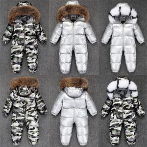 2020 garçon bébé veste 80% duvet de canard en plein air vêtements pour bébés fille garçons enfants combinaison 2 ~ 5y russe hiver habit de neige vêtements de bébé chaud LJ201017