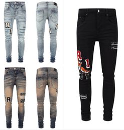 designer jeans voor heren jeans Wandelbroek Gescheurd Hiphop High Street Fashion Brand Pantalones Vaqueros Para Hombre Motorborduurwerk Skinny Jeans Biker Denim