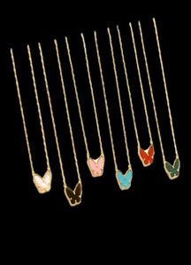 2020 merk goud kleur mode sieraden voor vrouwen kleurrijke vlinder nekhang hanger schattig mode feest goud kleur sieraden61242444