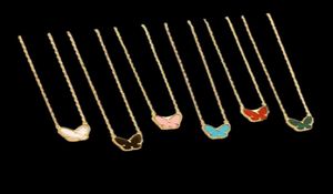 2020 merk goud kleur mode sieraden voor vrouwen kleurrijke vlinder nekhang hanger schattig mode feest goud kleur sieraden7460876