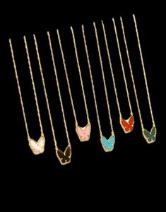 2020 merk goud kleur mode sieraden voor vrouwen kleurrijke vlinder nekhang hanger schattig mode feest goud kleur sieraden8940890