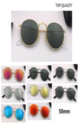 2020 Brand Sungass Vintage Sunglasses Femmes hommes Fashion Round Metal 001 Designer Retrole Flash Sun Glasses UV400 50mm 029 Glass LE4849066