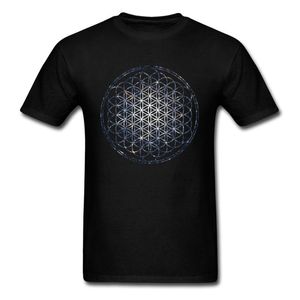 2020 Merk T-shirt Mandala T-shirts Bloem Van Leven Sacred Geometry Tops Tees Katoen Grafische T-shirt Ster Cluster Chic Kleding