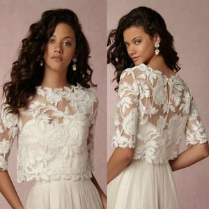 2020 mariée vestes dentelle mariage boléros haut blanc à manches longues Appliques enveloppes femmes accessoires pour vêtements de mariage