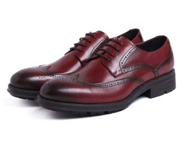 Chaussures Oxfords pour hommes, marron, bleu, blanc, vêtements de travail, bout rond, semelle souple, en cuir de vache, mode de mariage, avec boîte