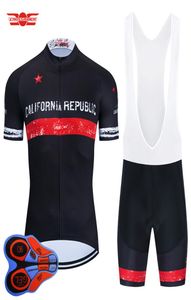 2020 California Bear Cycling Jersey Set Men039s Black Cycling Portez des vêtements de vélo Vêtements à vélo MTB Vêtements Kit8413859