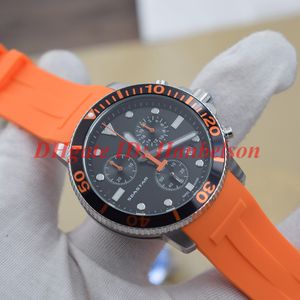 2020 Koolstofvezel Bezel heren Automatische Horloges Nylon Lederen Band Horloges 43mm Staal Zwart PVD Case Vouwsluiting Uhren