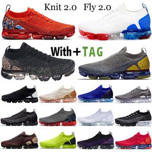 2022 Vapores Knit 2.0 Loopschoenen Fly 1.0 xamropav Marineblauw Burst Heel Grafisch Team Cheetah Zwart Heren Trainers Cushion Sneakers Dames Ademend Maxes Maat 36-45