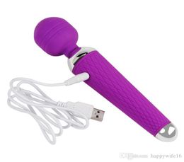 2020 Jouets sexuels pour adultes bon marché USB Vibratrice de masseur de baguette en silicone USB 20 Modes de vibration Foodgrade Sex Vibrateurs5631766