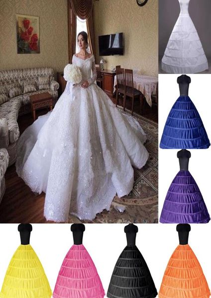 2020 vestido de bola barato 6 enagua de aros resbalón de boda crinolina enagua nupcial Layes Slip 6 falda de aro para vestido de quinceañera CPA25752862