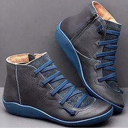 2020 botas de nieve de cuero baratas de alta calidad, botines de mujer de diseñador, botines de invierno, zapatos informales, botas Martin, talla 35-43
