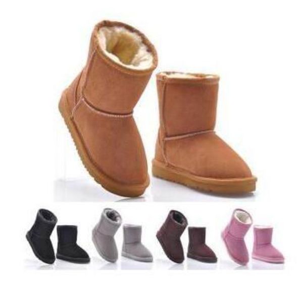 2020 enfant bottes chaussures garçons et filles Style enfants bébé bottes de neige imperméable sans lacet enfants hiver vache bottes en cuir marque XMAS