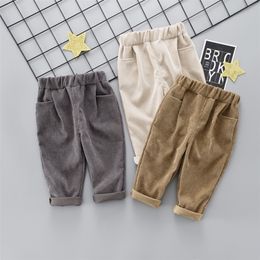 Kinderen corduroy kinderen lente herfst kleding meisjes broek voor babyjongens peuter geribbelde jongensbroek lj201127