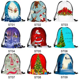 Sacs-cadeaux de Noël avec cordons de serrage Sac en tissu moyen Sac de délice pour pantalon de Père Noël avec cordon de serrage pour enfants 27 Styles