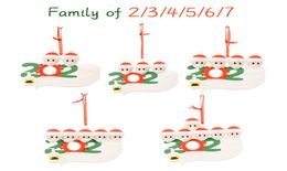 2020 Christmas Quarantine Ornaments Noël Personnalisé DIY Gift Survivor Famille de 27 avec masques faciaux Sans désinfection Hand Tree Pendant de7767581