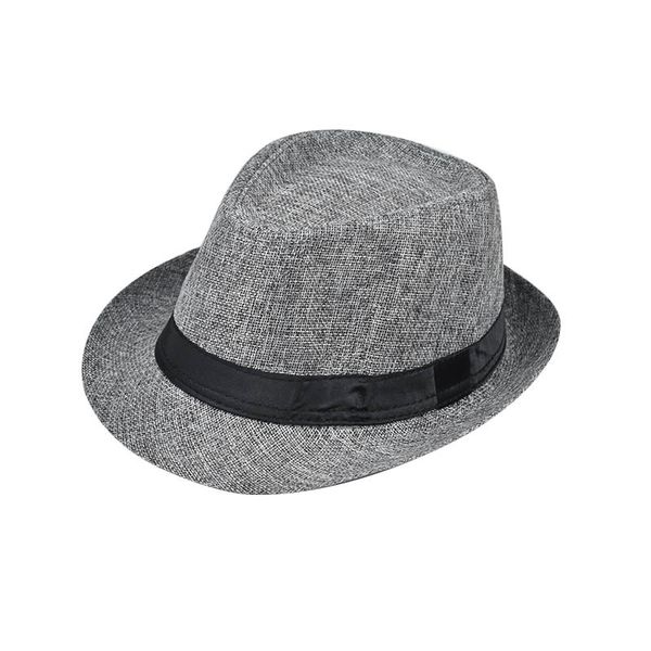 Chapeau haut-de-forme classique pour hommes d'âge moyen et âgés, casquette d'été en lin, protection solaire, chapeaux de paille d'extérieur, 2021