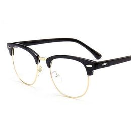 2020 Classic Rivet Half Frames Eyeglasses Vintage Retro Optica MARCO MARCOS MENOS MUJERES Clear Spectacle Frame Eyewear Oculos DE254U