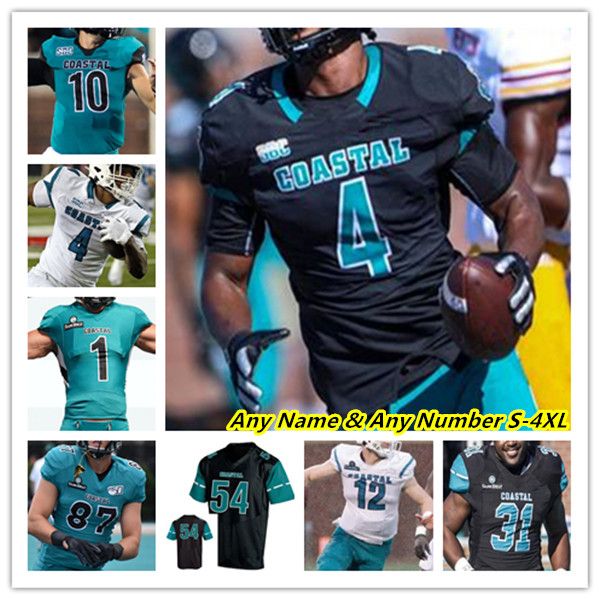 Ncaa College Coastal Carolina Chanticleers Camisetas de fútbol Grayson McCall Jarrett Guest CJ Beasley Reese White Sam Pinckney Jared Brown Charles Arnold Jr.Killen