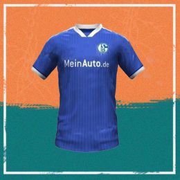 23/24 Schalke 04 Thuis Blauw Voetbal Shirt 2023 Ozan Mascarell Uth Shirt Serdar Kutucu Harit Voetbal uniform