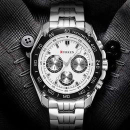 2020 CURREN 8077 vente de montres pour hommes analogique Quartz affaires classique à la mode en acier inoxydable hommes montre OEM montre de luxe325m