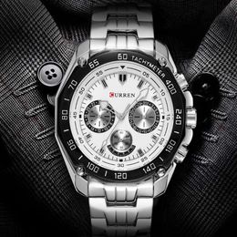 2020 CURREN 8077 vente de montres pour hommes analogique Quartz affaires classique à la mode en acier inoxydable hommes montre OEM montre de luxe251R