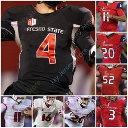 Maillot de football Fresno State personnalisé NCAA College 15 Davante Adams 11 Jorge Reyna 20 Jalen Cropper 27 Zane Pope 16 Jared Rice