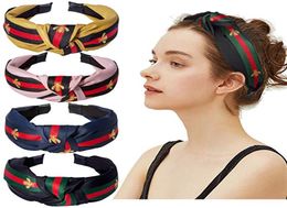 2020 lindas diademas salvajes para mujeres aros para el cabello diadema con rayas anchas con accesorios para el cabello de animales de abeja con tela Wrapped4281233