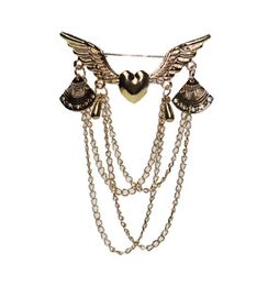 2020 Designer Brooch Love Wings Brooch With Tassel bijoux rétro Chain multicouche Collier Bouton Pin Set Clothing Accessoires Jewe6530550