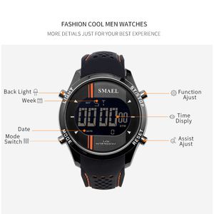 2020 montres-bracelets numériques Silicone SMAEL montre hommes étanche LED sport montre intelligente course mode Cool montres électroniques homme 1283