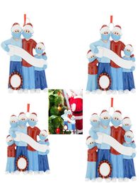 2020 Nom de bricolage Blessages Snowman Saisier de Noël Sanging Pendant PVC Spot Mask NOUVEAUX décorations de Noël Santa Claus Ornements Flat 4469016