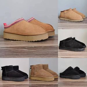 Maat 35-45 Tazz Tasman Snowboots Tasmans Mini Slippers Enkellaars Schoenen Korte Laarzen Mode Kastanje Drievoudig Zwart Winterwol Platform Australië Australische laarsjes