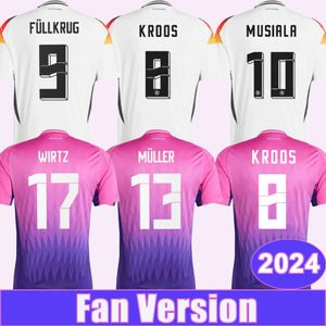 2024 Duitsland Fans Heren Voetbalshirts Nationale Team MULLER HAVERTZ KROOS MUSIALA GUNDOGAN KIMMICH Thuis Uit Voetbalshirts Volwassen Uniformen