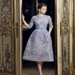 2020 Elie Saab Beautiful Applique Lace A-Line Formele avondjurken 3 4 Lange lengte lange mouwen Sexy Party Prom jurken Gedrags voortreffelijk 1 279d