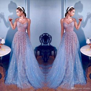 2020 Elie Saab Avondjurken Kant Dubai Celebrity Sweetheart Beads Illusion Long Prom Jurken Een lijn Formele Pageant Jurken