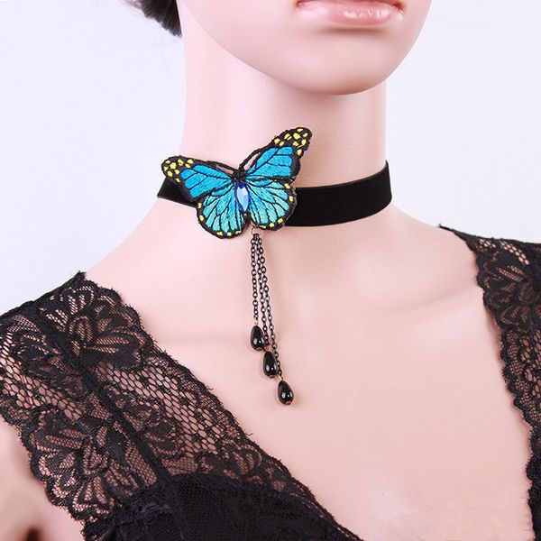 Collier papillon populaire en Europe et aux états-unis, chaîne de cou courte pour femmes, bijoux Boutique, vente en gros, 2020