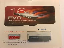 2020 EVO plus 100 réelle véritable capacité pleine capacité 2 Go 4 Go 8 Go 16 Go 32 Go 64 Go Classe 10 Micro TF Carte mémoire avec adaptateur SD Retail 9345008