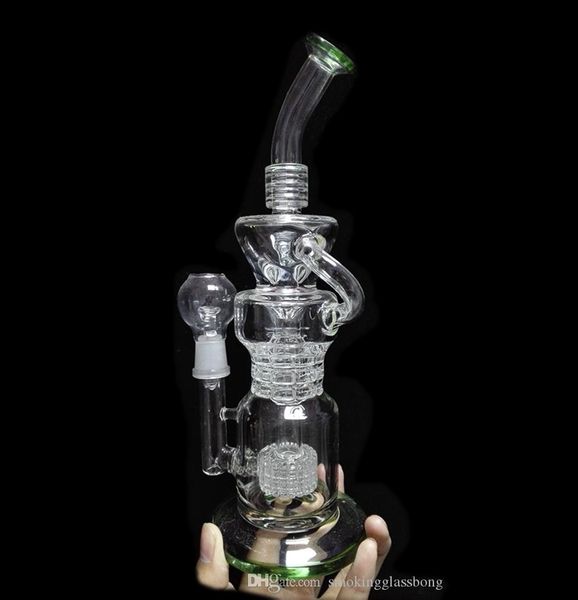 2023 Facebook Hot Hitman Hookahs Verre Bubbler Toro Bong avec accent fumé Verre Vapor Rigs Plate-forme pétrolière Verre Recycler conduites d'eau avec joint de 18,8 mm