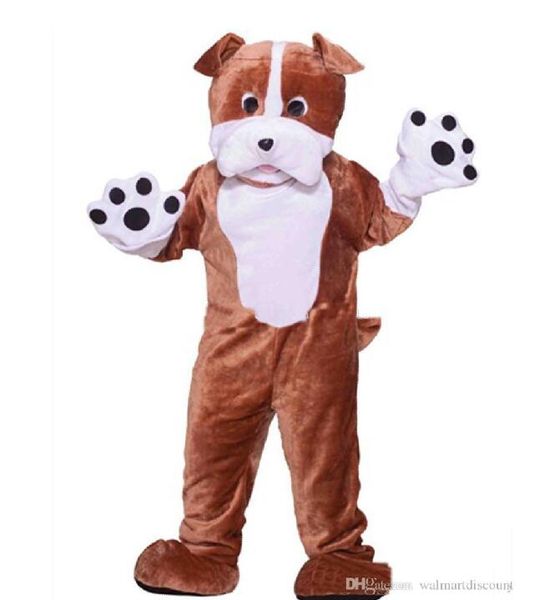 2020 vente directe d'usine Cool Bulldog mascotte costume gris école Animal équipe Cheerleading tenue complète taille adulte